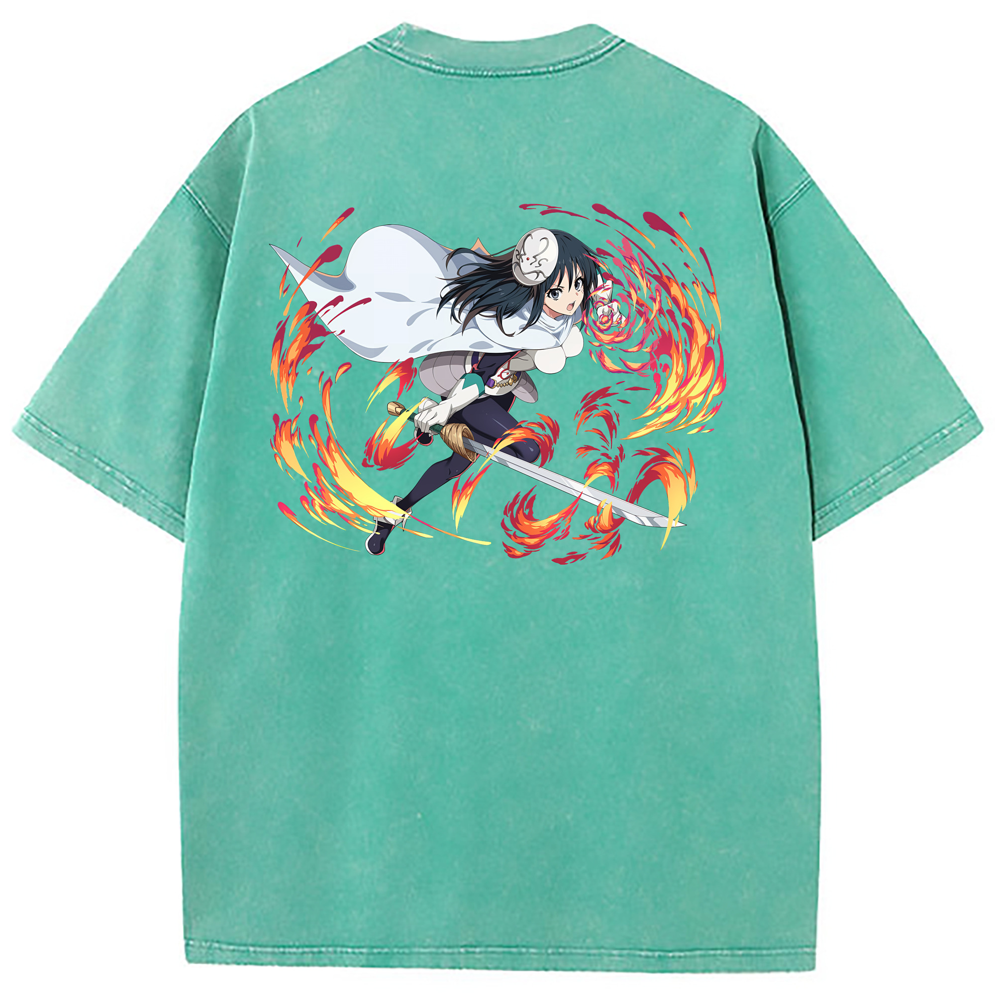 （画像用） 転スラ Regarding Reincarnated to Slime 綿100% ヴィンテージ風 半袖Tシャツ（背面プリント）